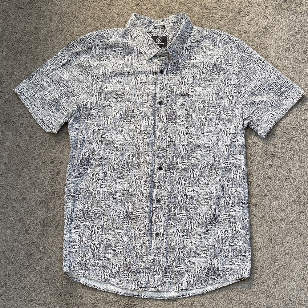 Volcom Monochrome Textured Button Down Shirt